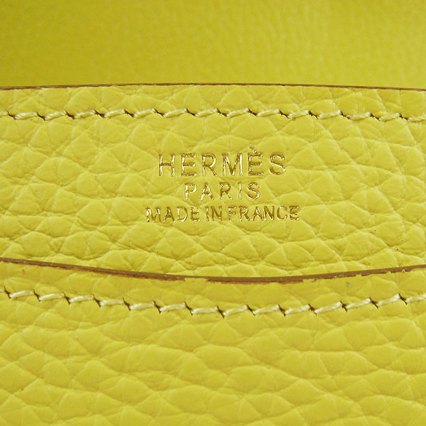 7A Hermes Togo Leather Messenger Bag Lemon With Gold Hardware H021 Replica